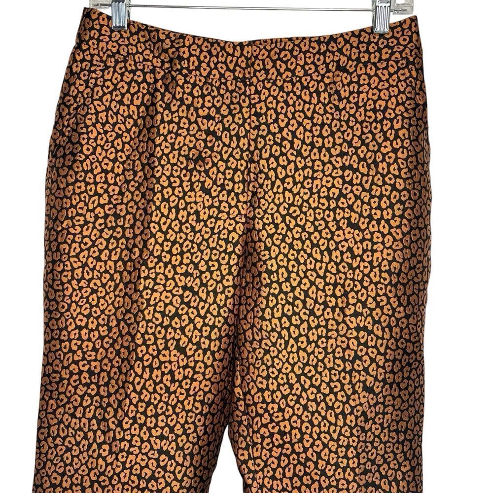 Kate Spade Flora Cheetah Print Jacquard Cropped Pants size 4 Black/Bronze - Picture 3 of 7